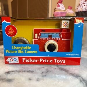 Fisher-Price Red and White Changeable Picture Disc Camera